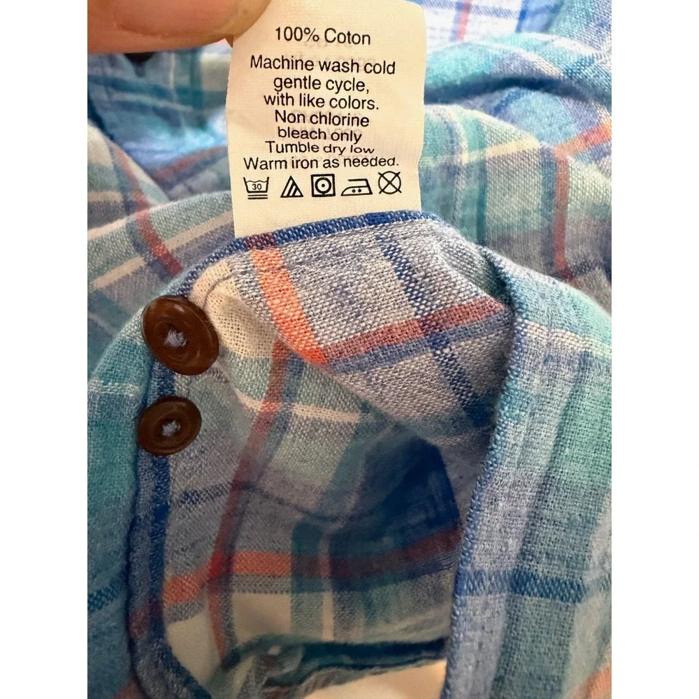 J.Crew Homespun Cotton Plaid Shirt Men Sz Medium Ivy League Preppy Office Summer